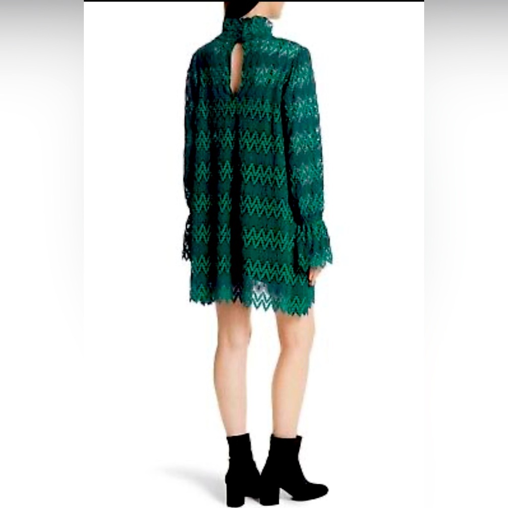 FREE PEOPLE Simone Lace and Crochet Mini Shift Dress SZ: L - Picture 2 of 3